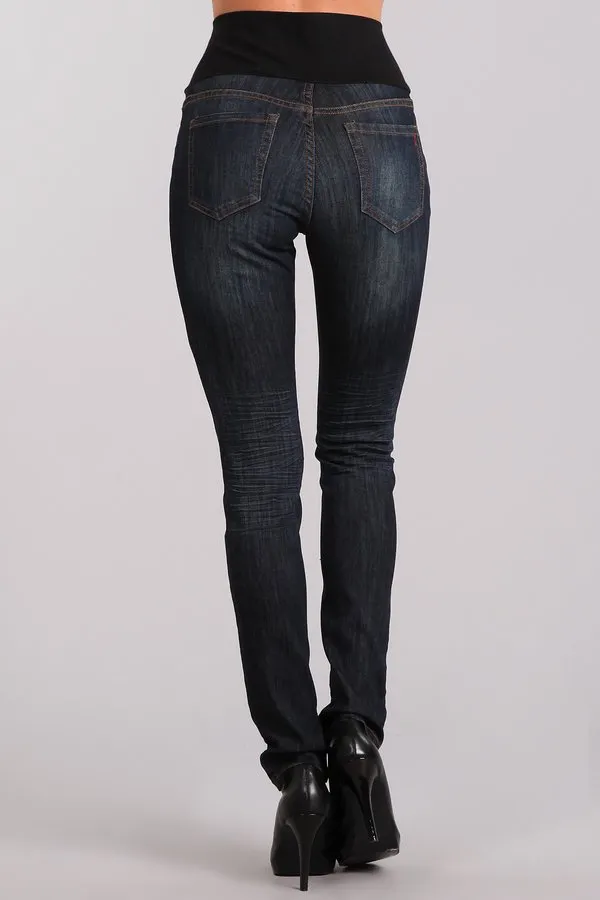 Classic Blue Dark Wash High Waist Jeans