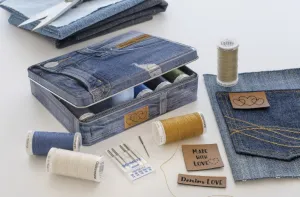 Coffret de 12 bobines fil jeans   accessoires .