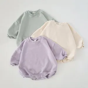 Cozy Cotton Baby Romper Sweatshirt