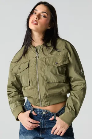 Cropped Bomber Jacket