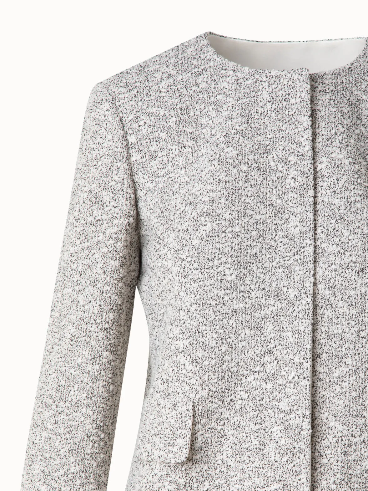 Cropped Bouclé Tweed Jacket