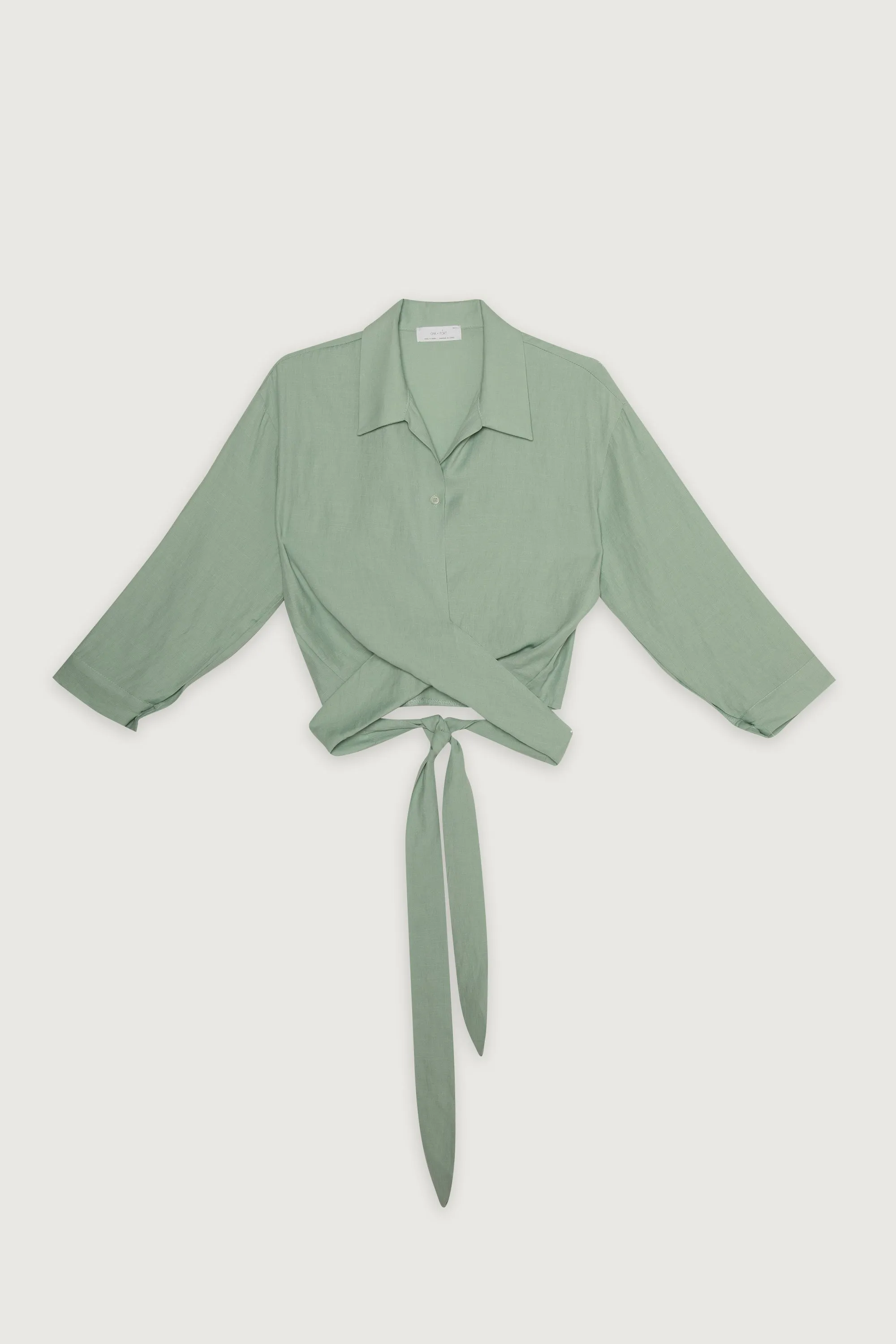 CROPPED SHIRT WITH WRAP TIES