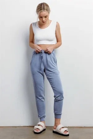 Denim Blue High Waist Cuffed Hem Pants /1-1-1