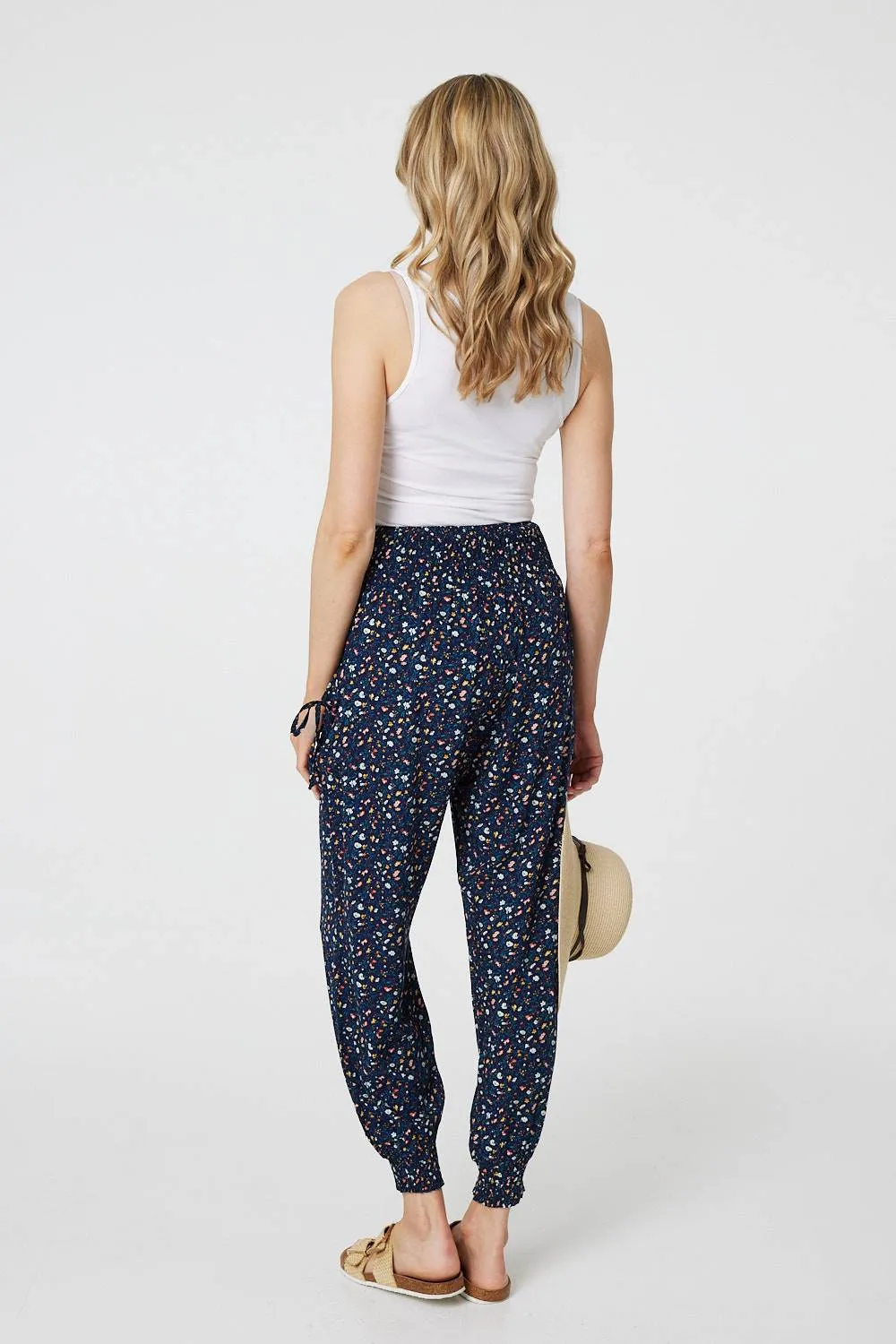 Ditsy Floral High Waist Harem Pants