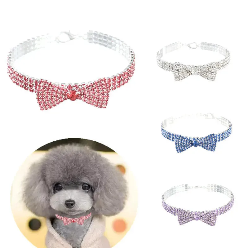 DIVA Pet Rhinestone Bowtie Pet Collar