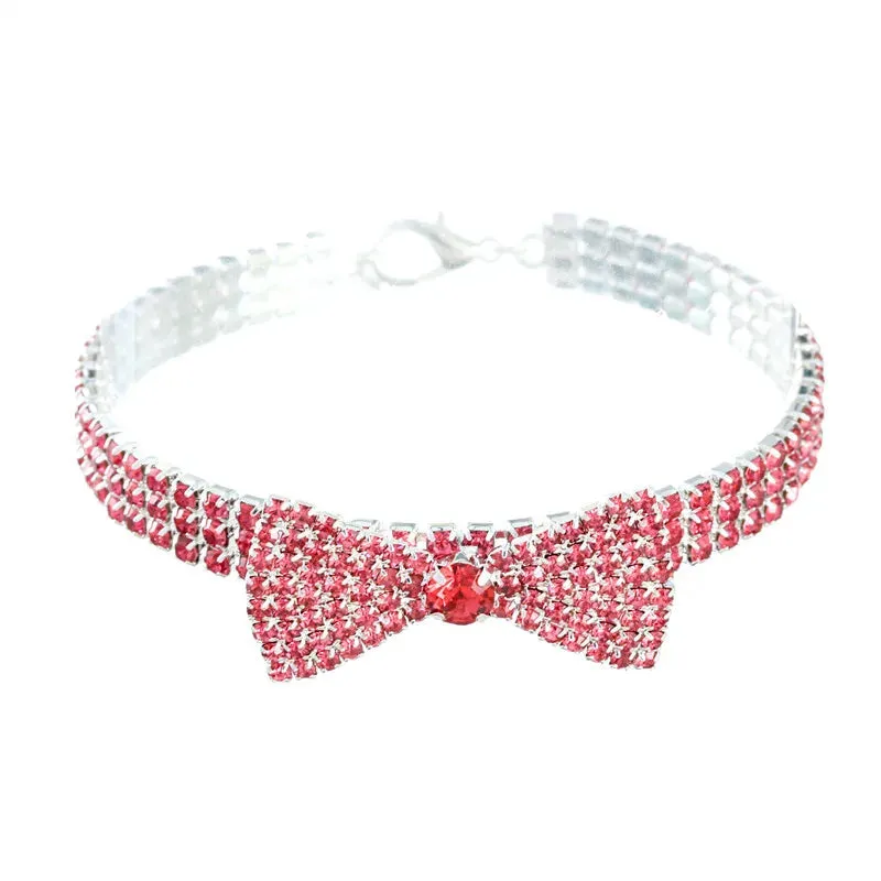 DIVA Pet Rhinestone Bowtie Pet Collar