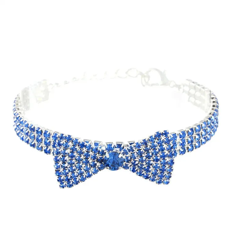 DIVA Pet Rhinestone Bowtie Pet Collar