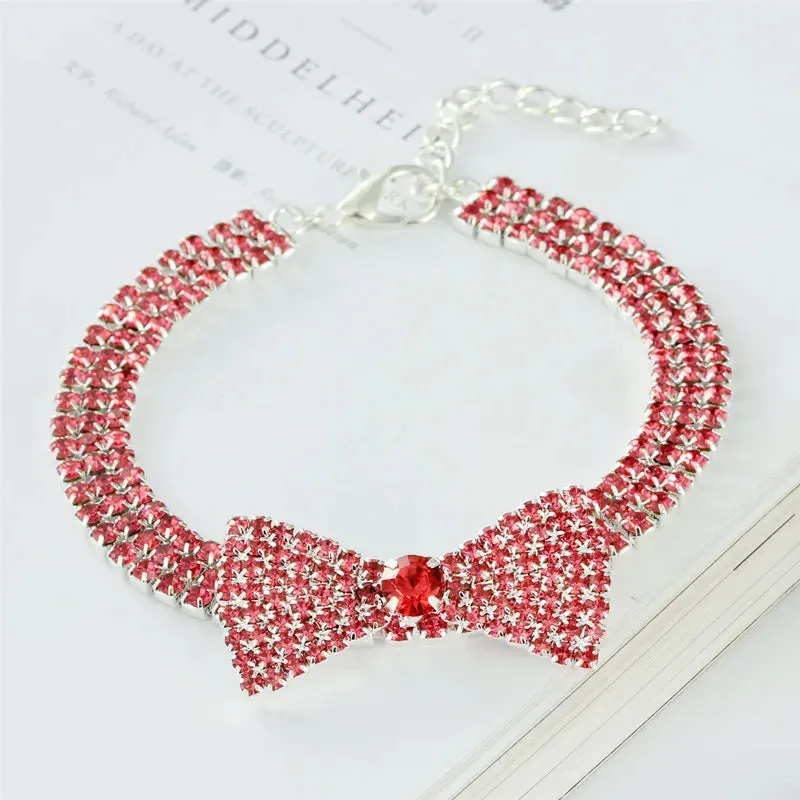 DIVA Pet Rhinestone Bowtie Pet Collar