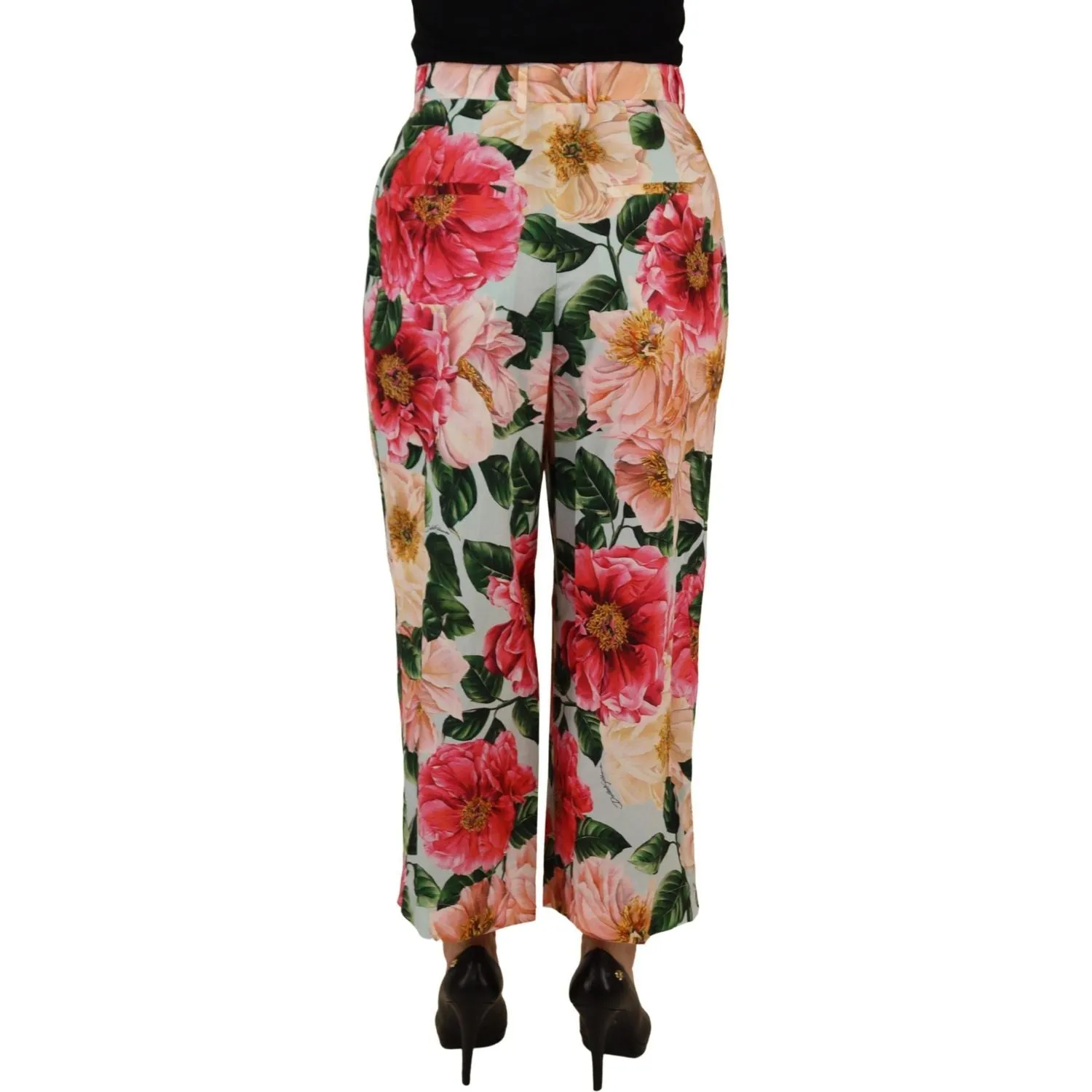 Dolce & Gabbana Exquisite Silk High Waist Pants