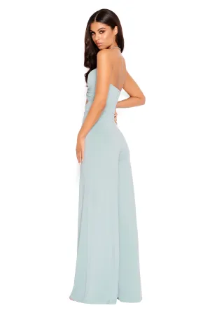 Don't Get It Twisted Cut Out Wide Leg Jumpsuit in Sage