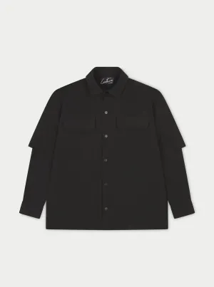 DOUBLE LAYER SHIRT - BLACK