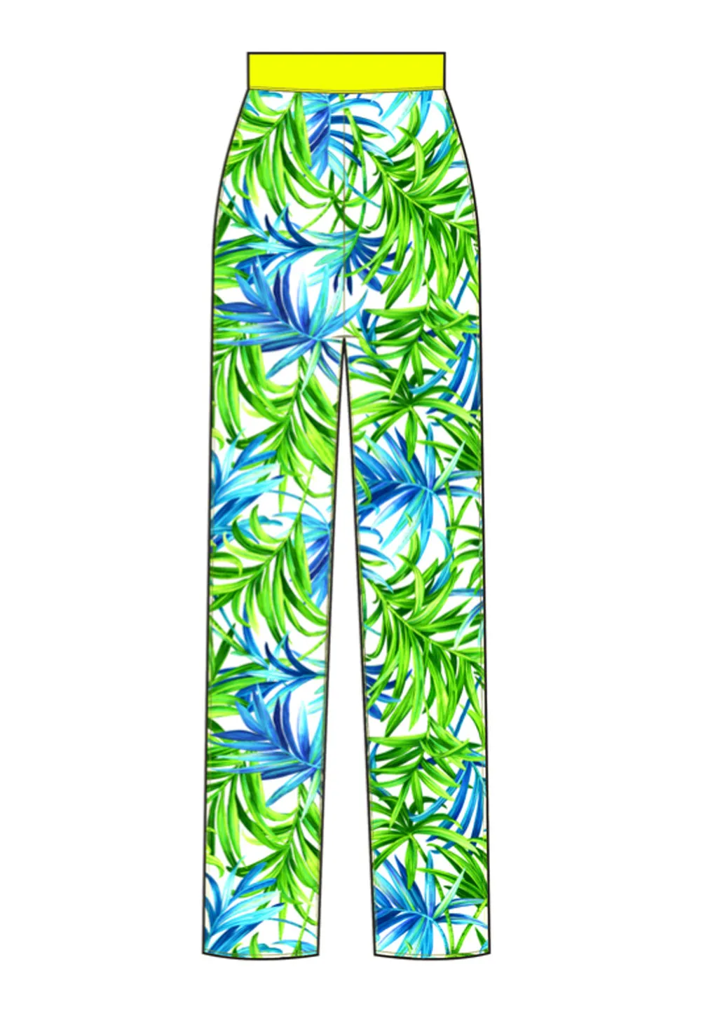 Euphoria - Paradise Palm Pants (Neon Yellow)