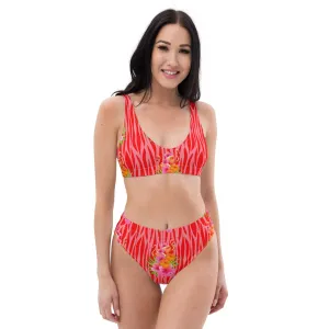 Fabulous Flamingos Women's High Waist Bikini Swimsuit Set