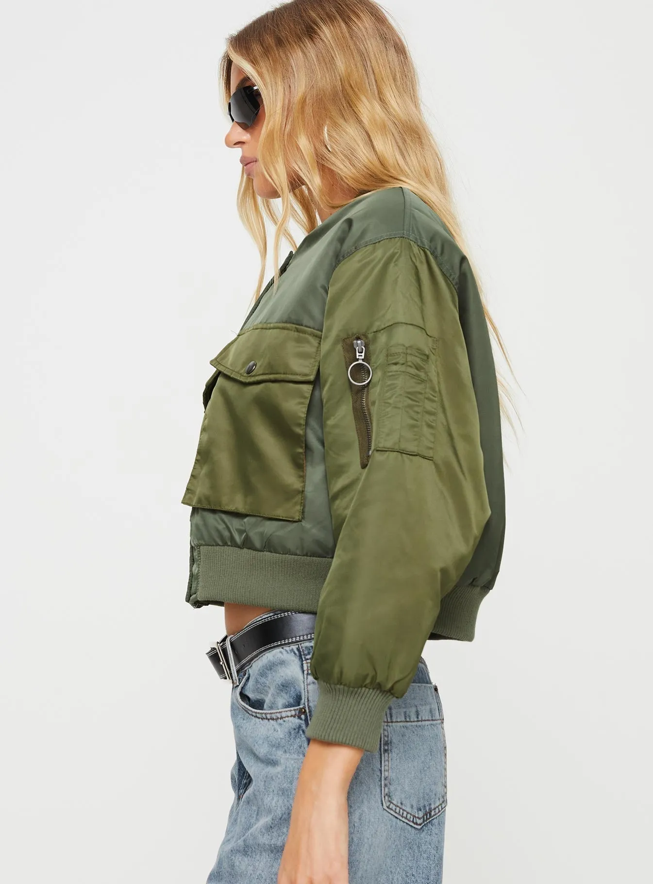 Fashionkova Milener Utility Bomber Jacket Olive