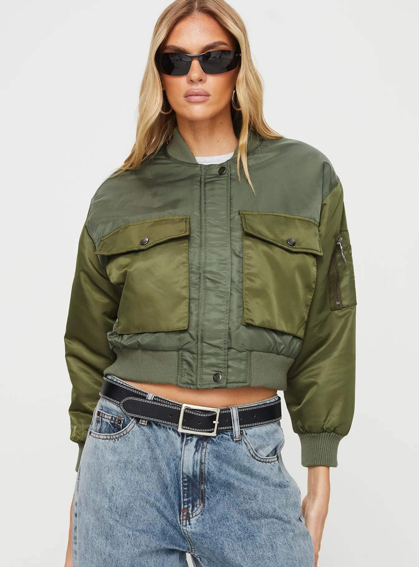 Fashionkova Milener Utility Bomber Jacket Olive