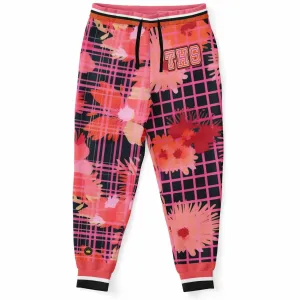 Flash of Color Floral Plaid Eco-Poly Unisex Joggers