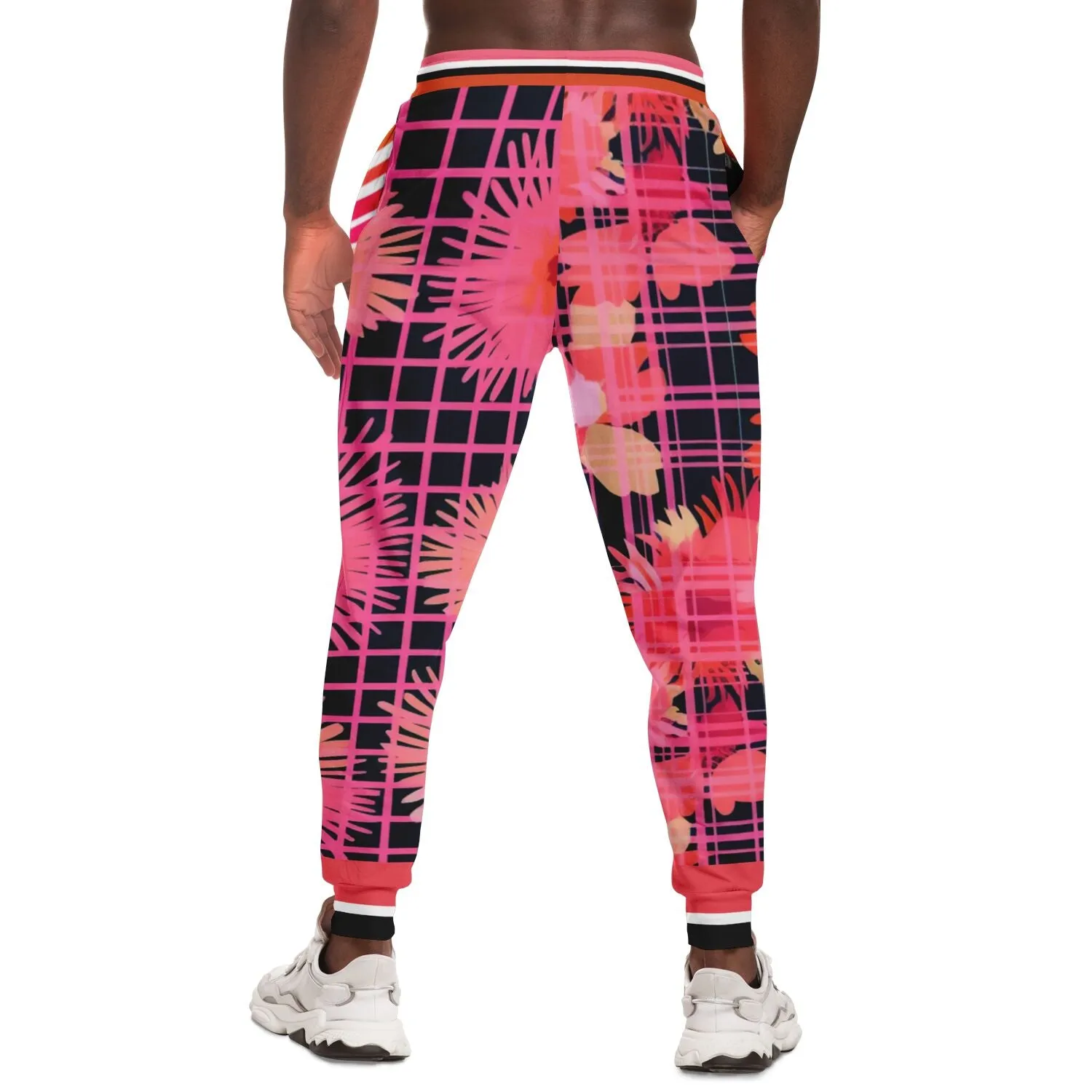 Flash of Color Floral Plaid Eco-Poly Unisex Joggers