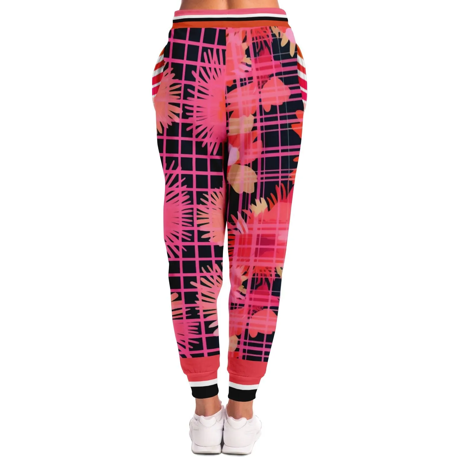 Flash of Color Floral Plaid Eco-Poly Unisex Joggers