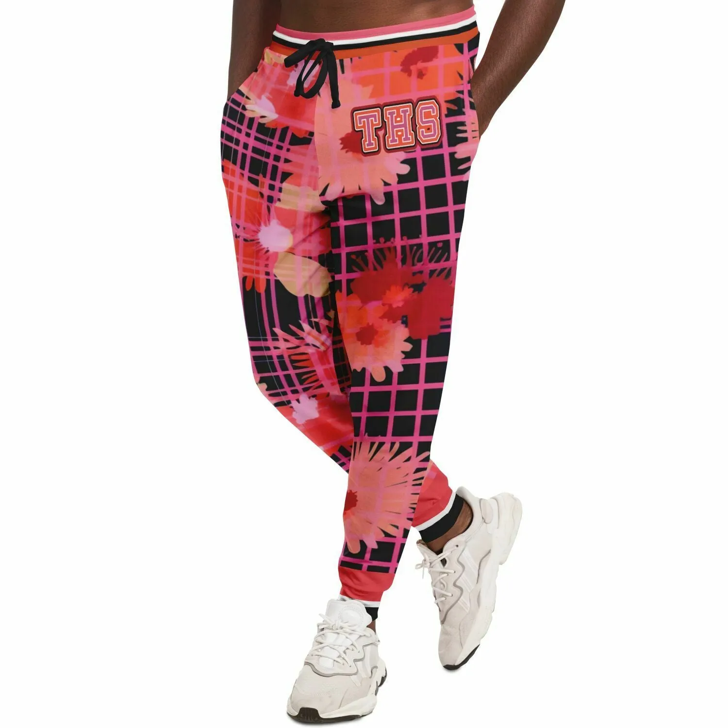 Flash of Color Floral Plaid Eco-Poly Unisex Joggers