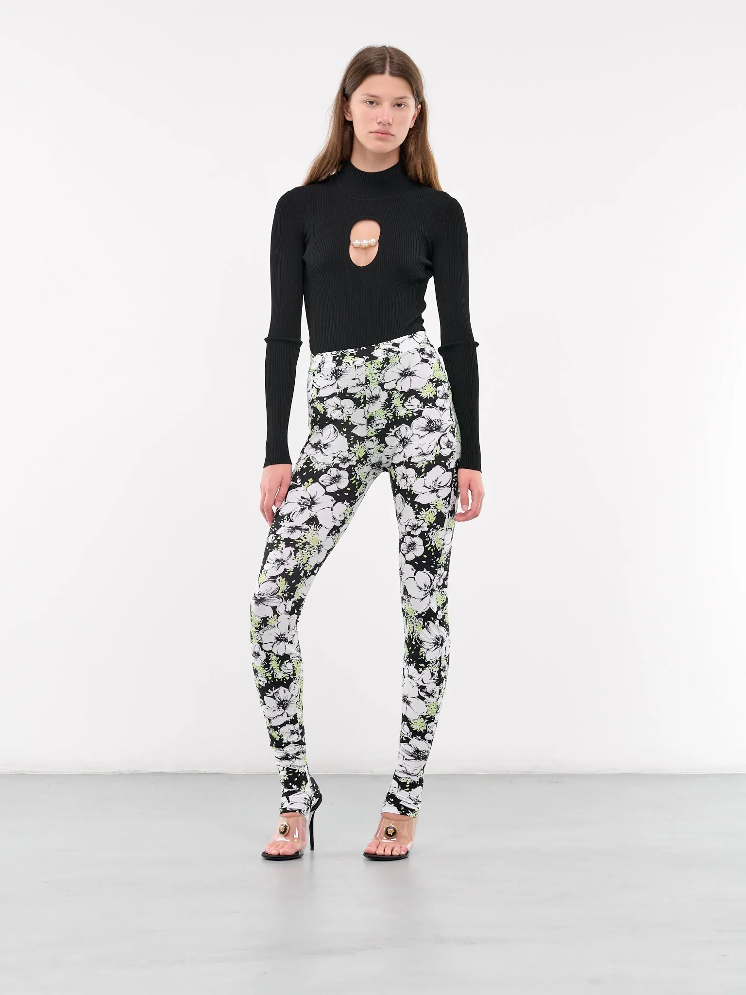 Floral Leggings (A0342-8741-MULTI-BLACK)