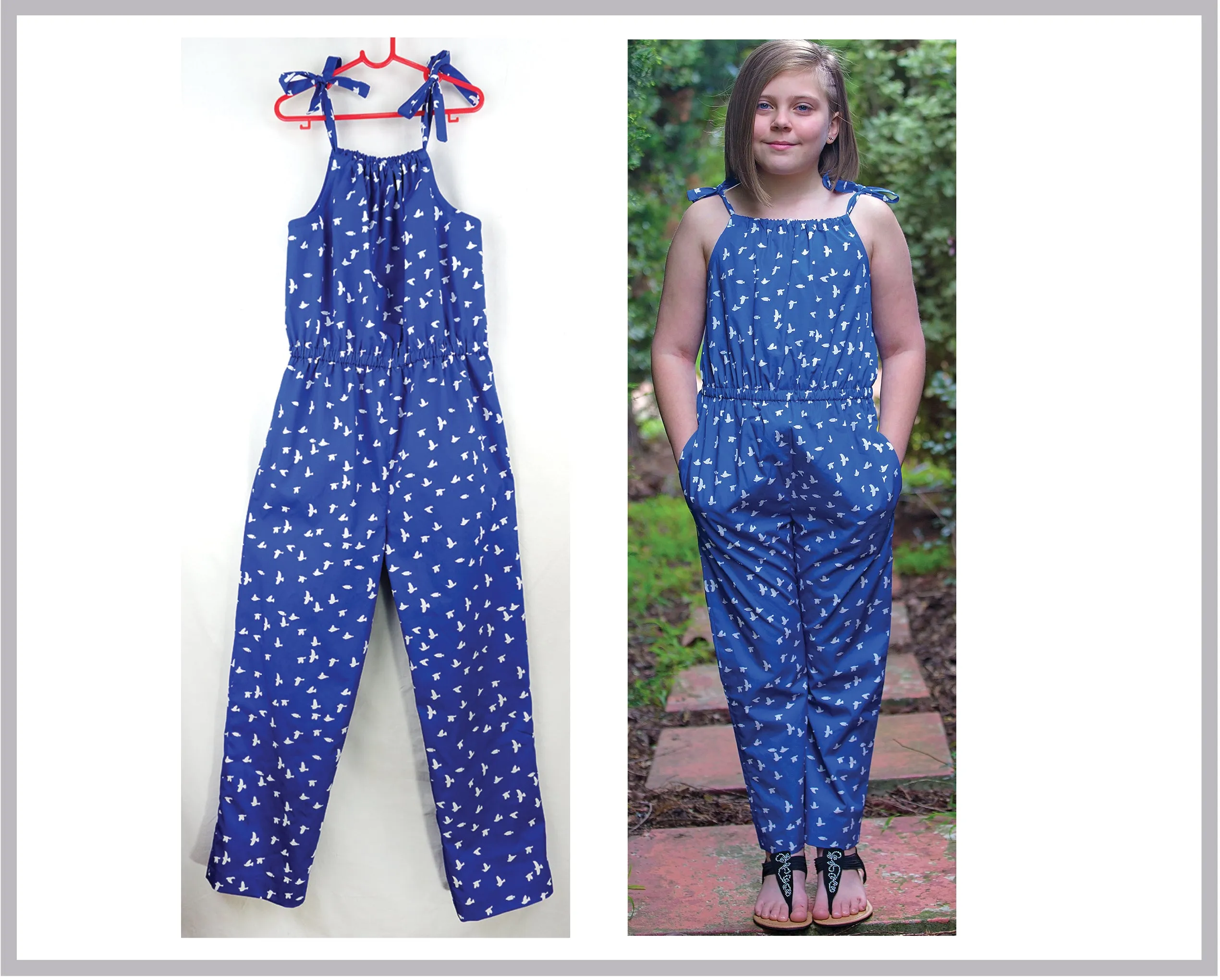 Flutter sleeve girls dress & romper sewing pattern Peachy Dress & Playsuit sizes 2-14 years