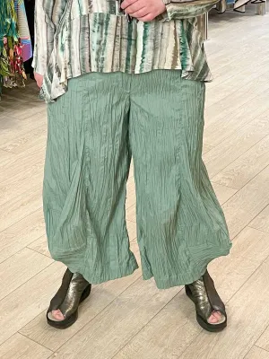 Fly Pant, Green Pleat