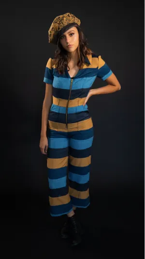 Forgotten Saints LA "The Beat" Striped Patchwork Coveralls