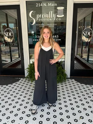 Free Spirit Wide Leg Jumpsuit - Black