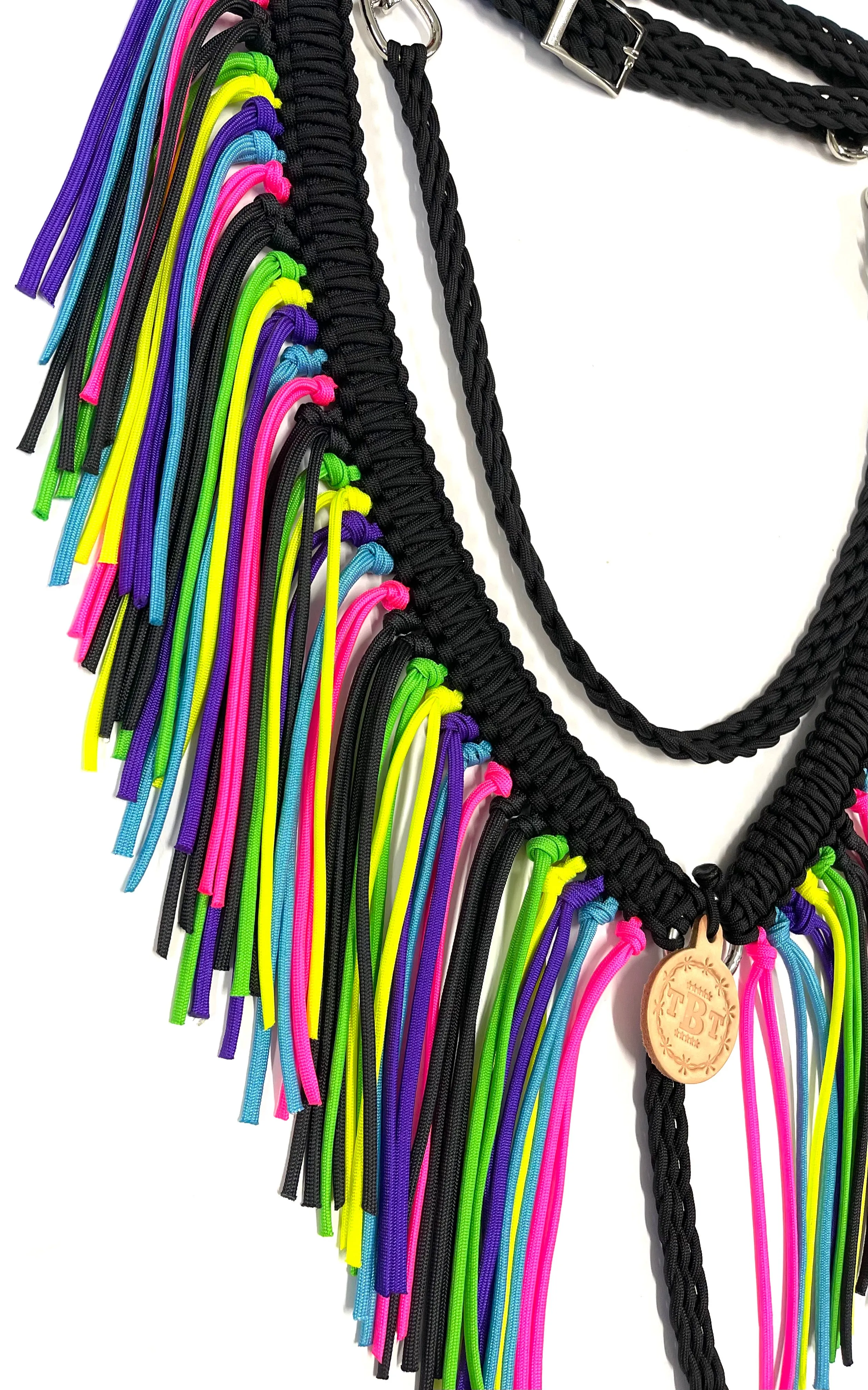 fringe breast collar neon with a wither strap