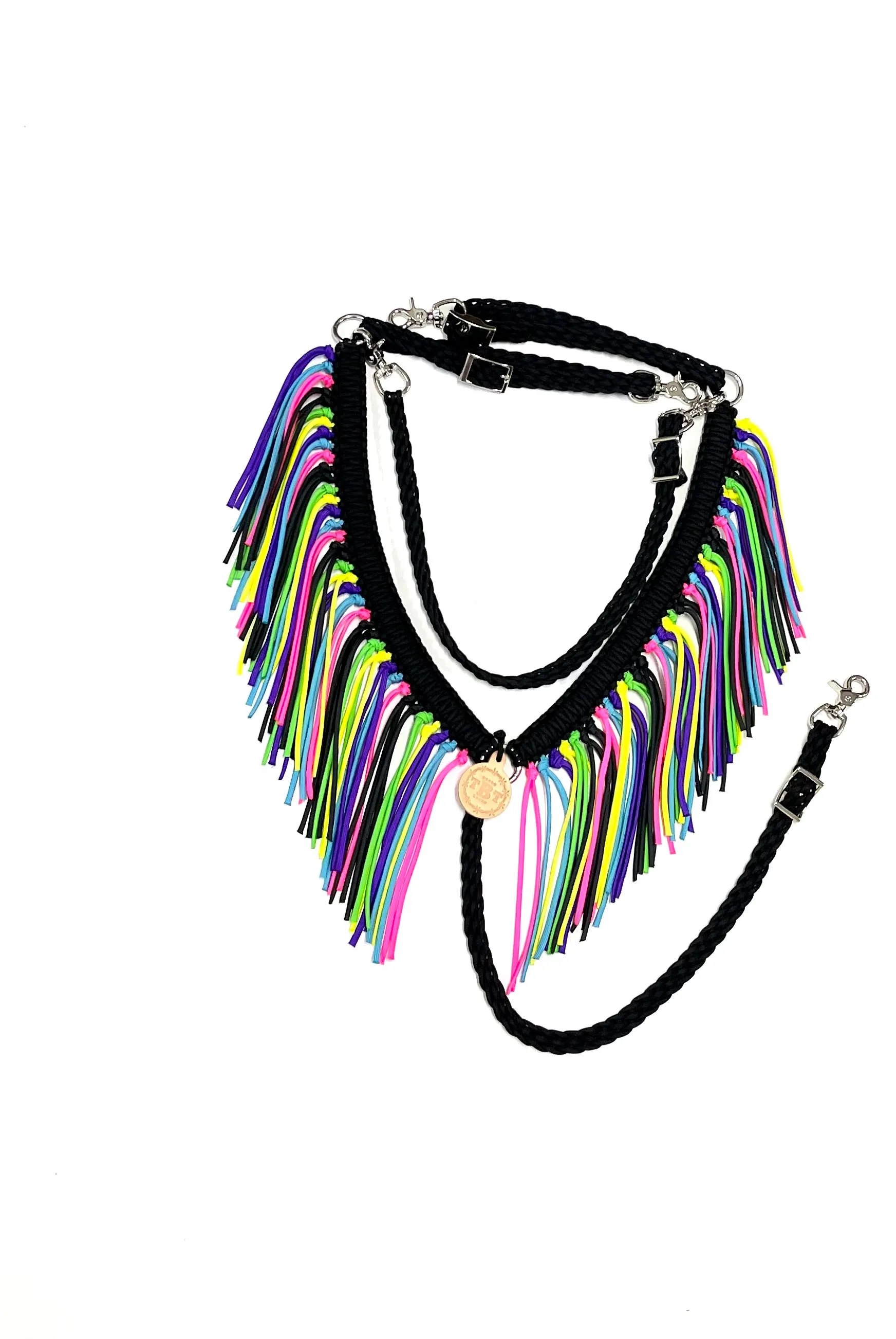 fringe breast collar neon with a wither strap