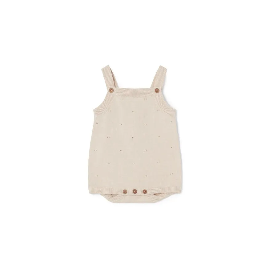 Garbo & Friends Cream Knitted Baby Romper