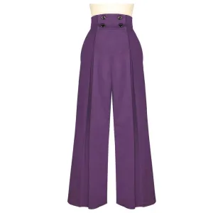 Garbo Pleated High Waist Pants in Purple