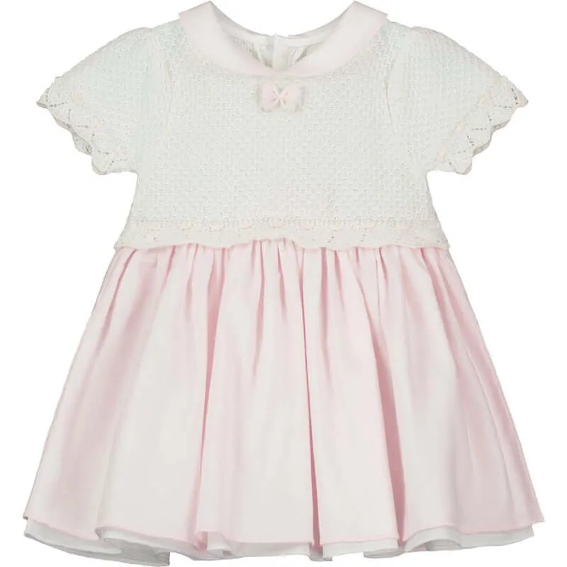 Girls Pink Lace Effect Dress