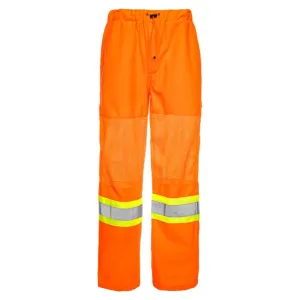 Ground Force Hi-Vis Men's Traffic Mesh Work Pants TB01O - Orange