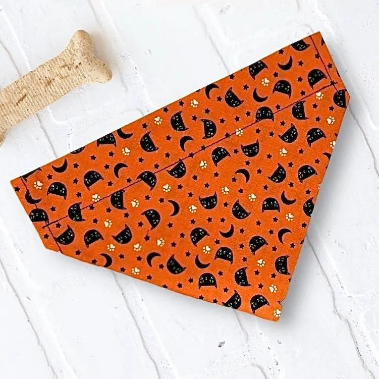 Halloween Black Cat Dog Bandana or Cat Bandana