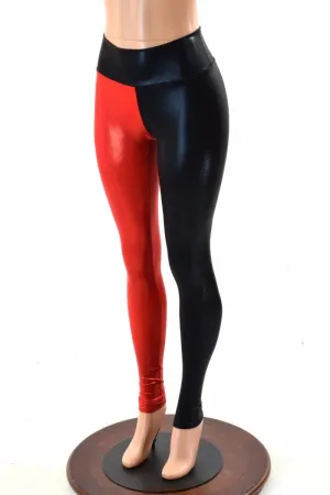 Harlequin Red & Black High Waist Leggings