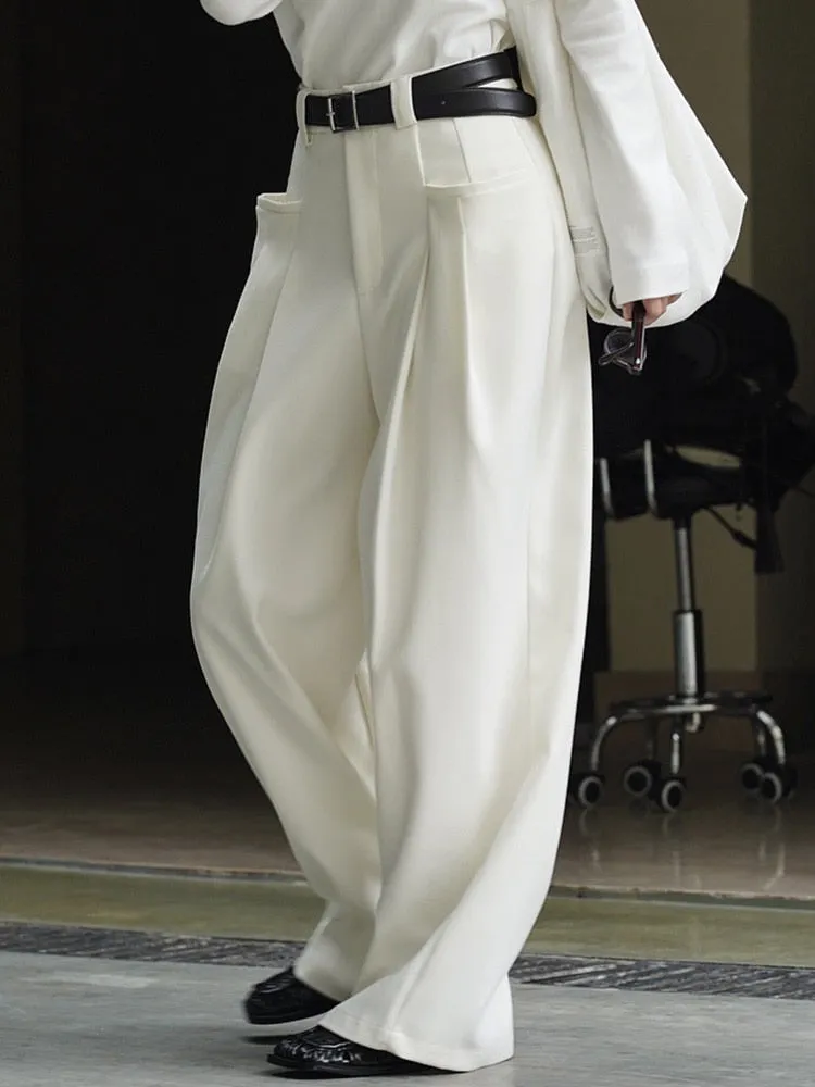 High-End Classy Elastic Waist Wide Leg Pants