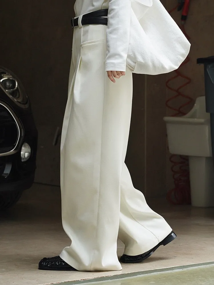 High-End Classy Elastic Waist Wide Leg Pants