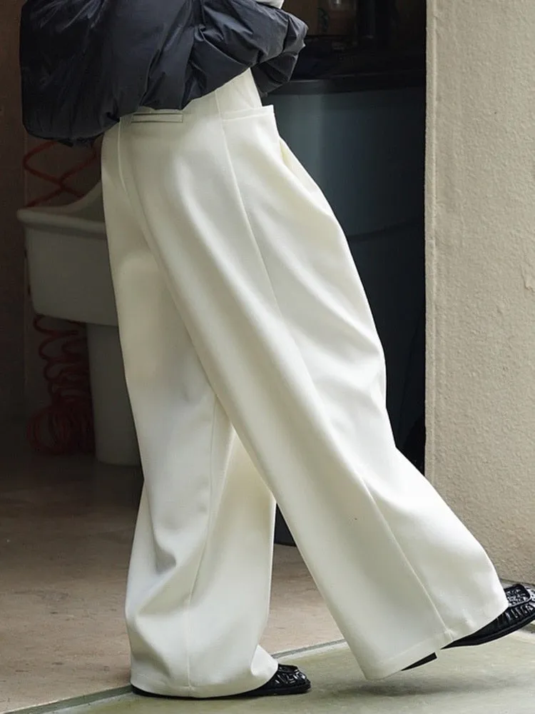 High-End Classy Elastic Waist Wide Leg Pants