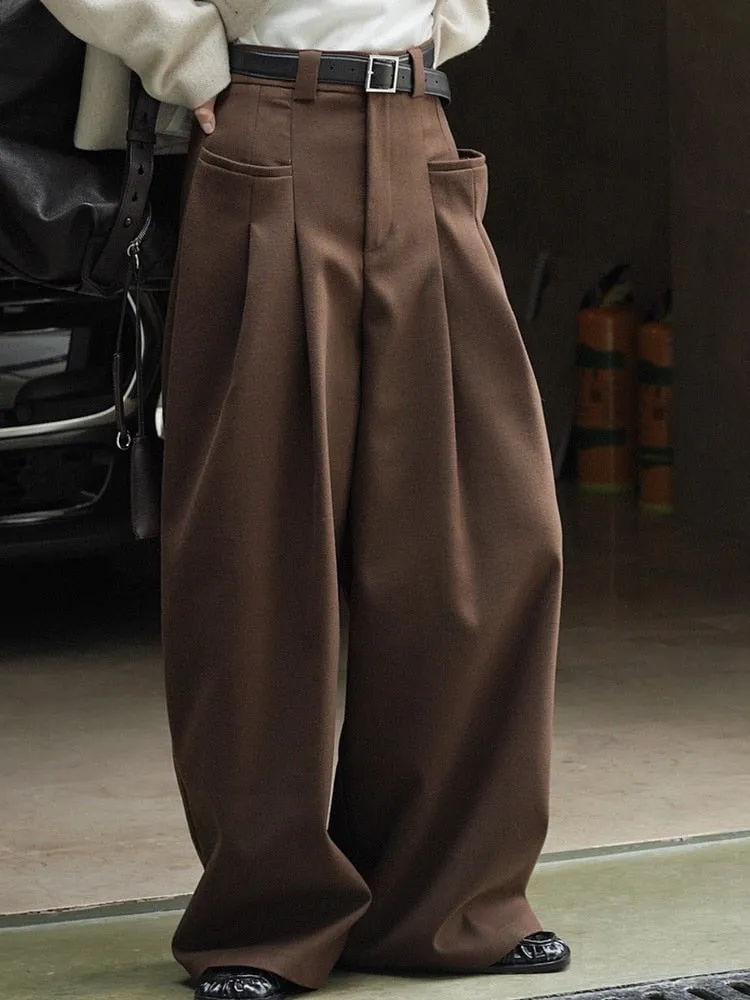 High-End Classy Elastic Waist Wide Leg Pants