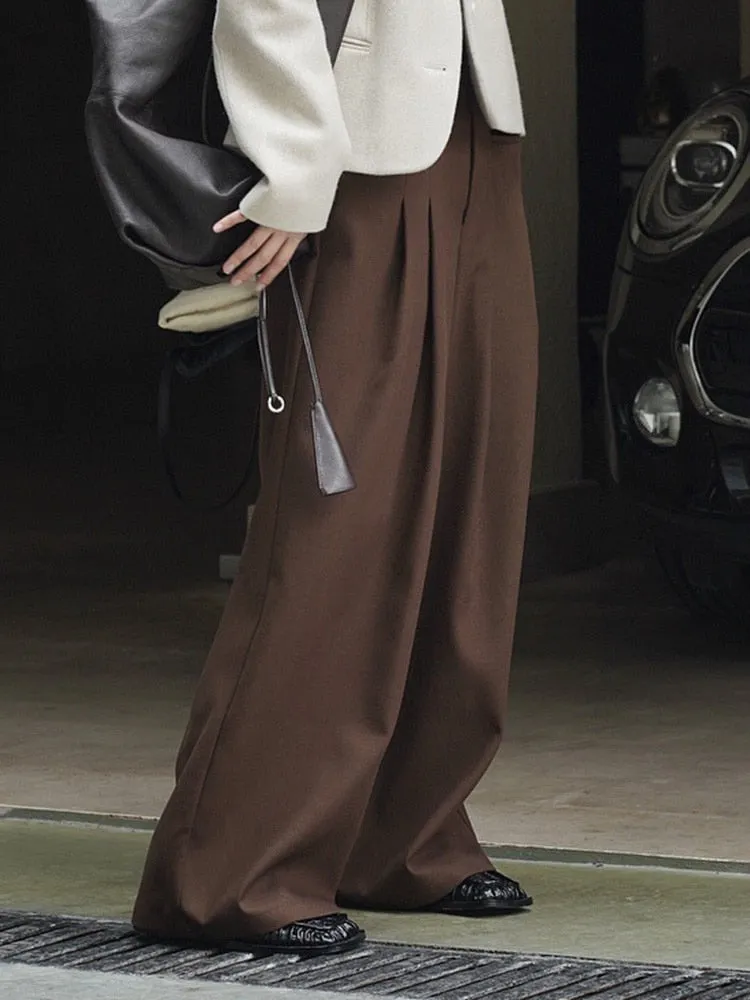 High-End Classy Elastic Waist Wide Leg Pants