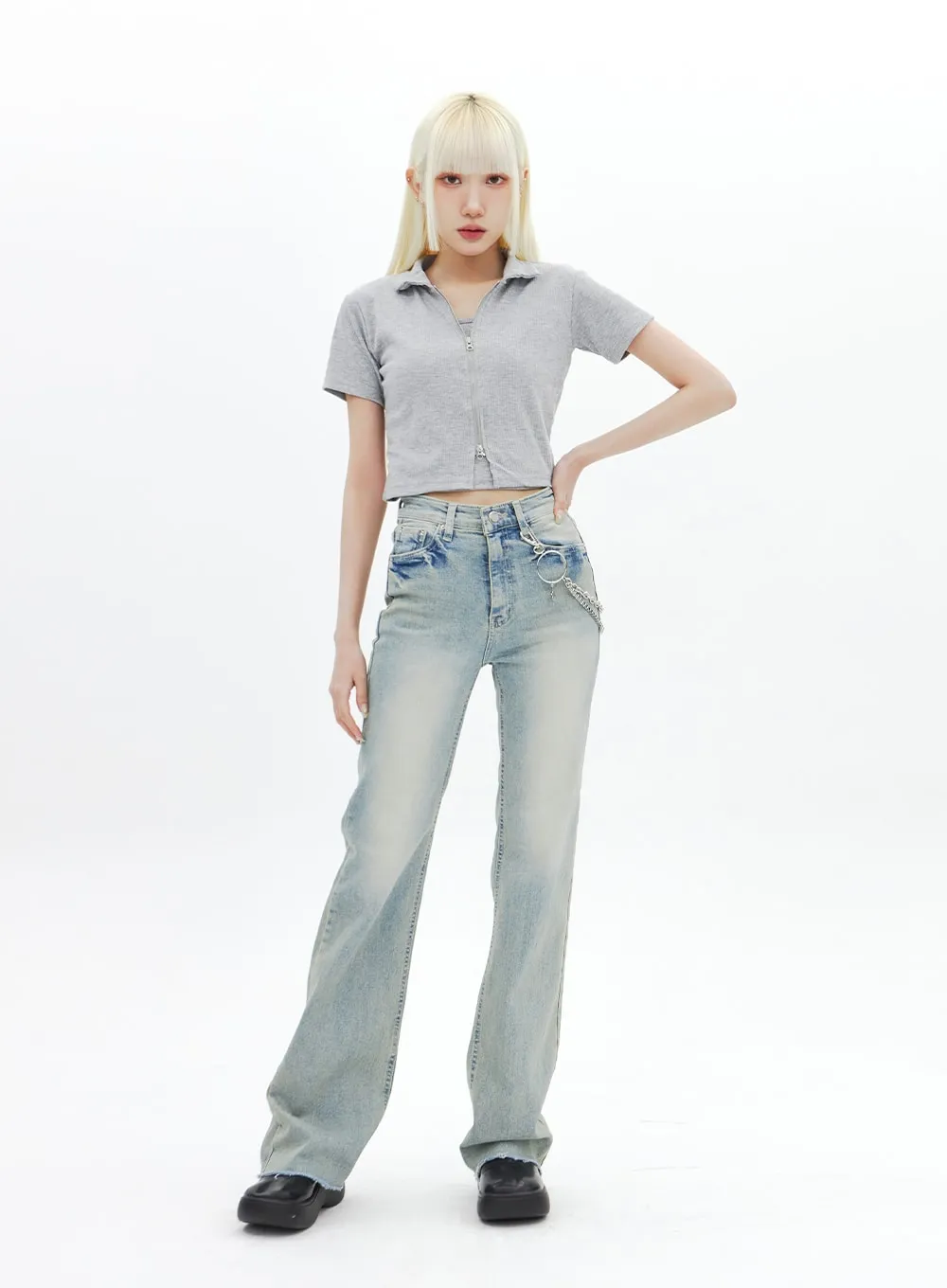 High Waist Bootcut Jeans BA320