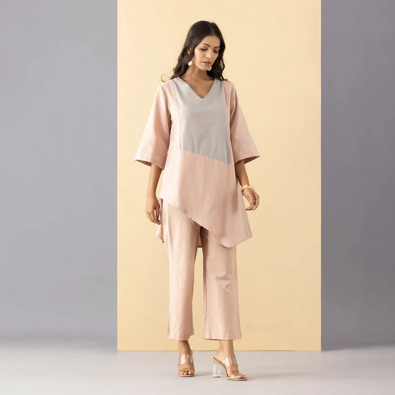 High Waist Cotton Pants |  Dusty Pink