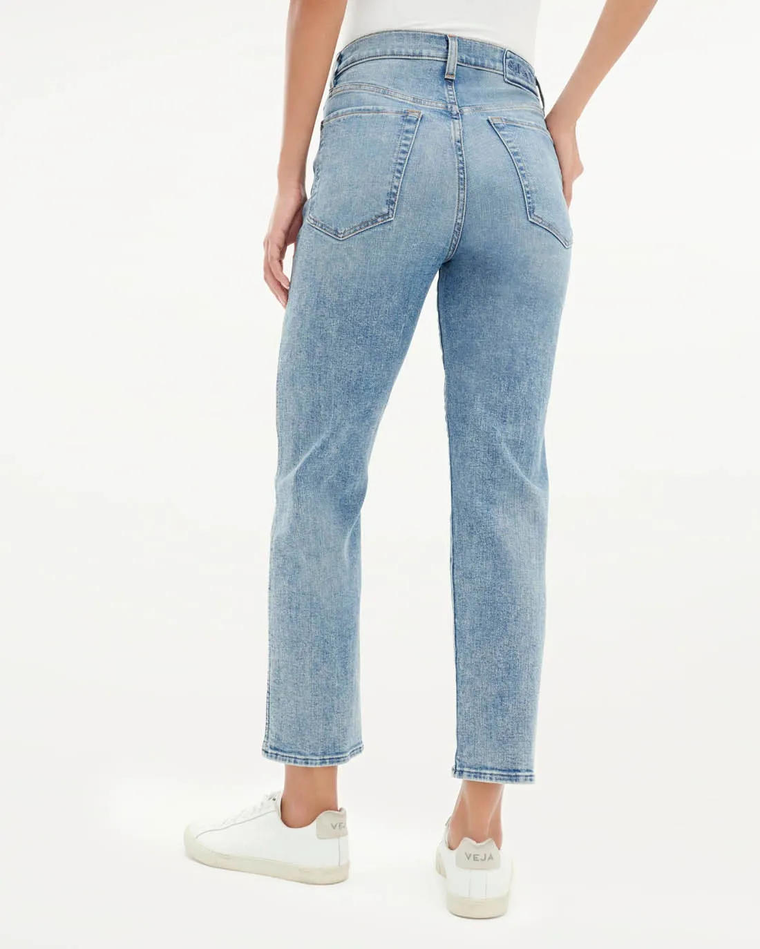 High Waist Crop Straight Jeans