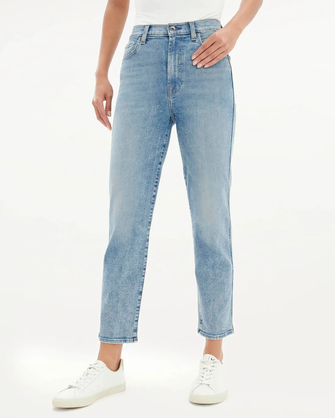 High Waist Crop Straight Jeans