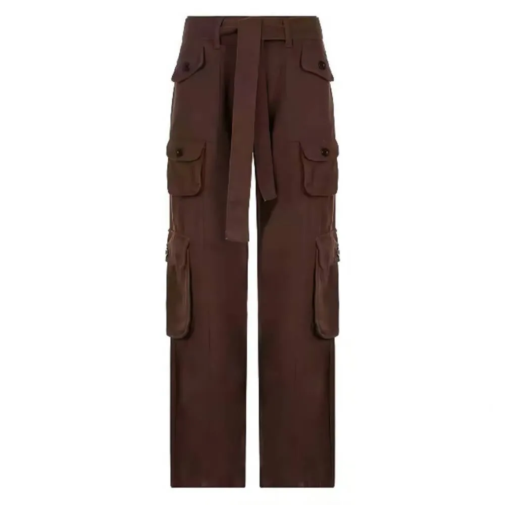 High Waist Overalls Multi-pocket Casual Pants