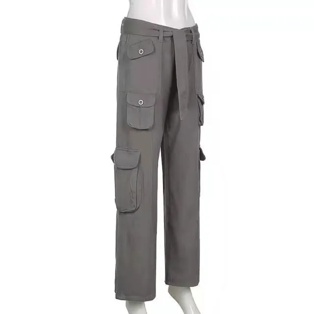 High Waist Overalls Multi-pocket Casual Pants