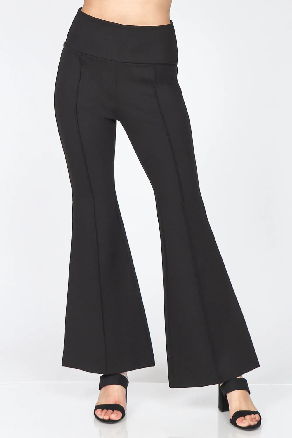 High Waist Ponte Bell Bottom Pants