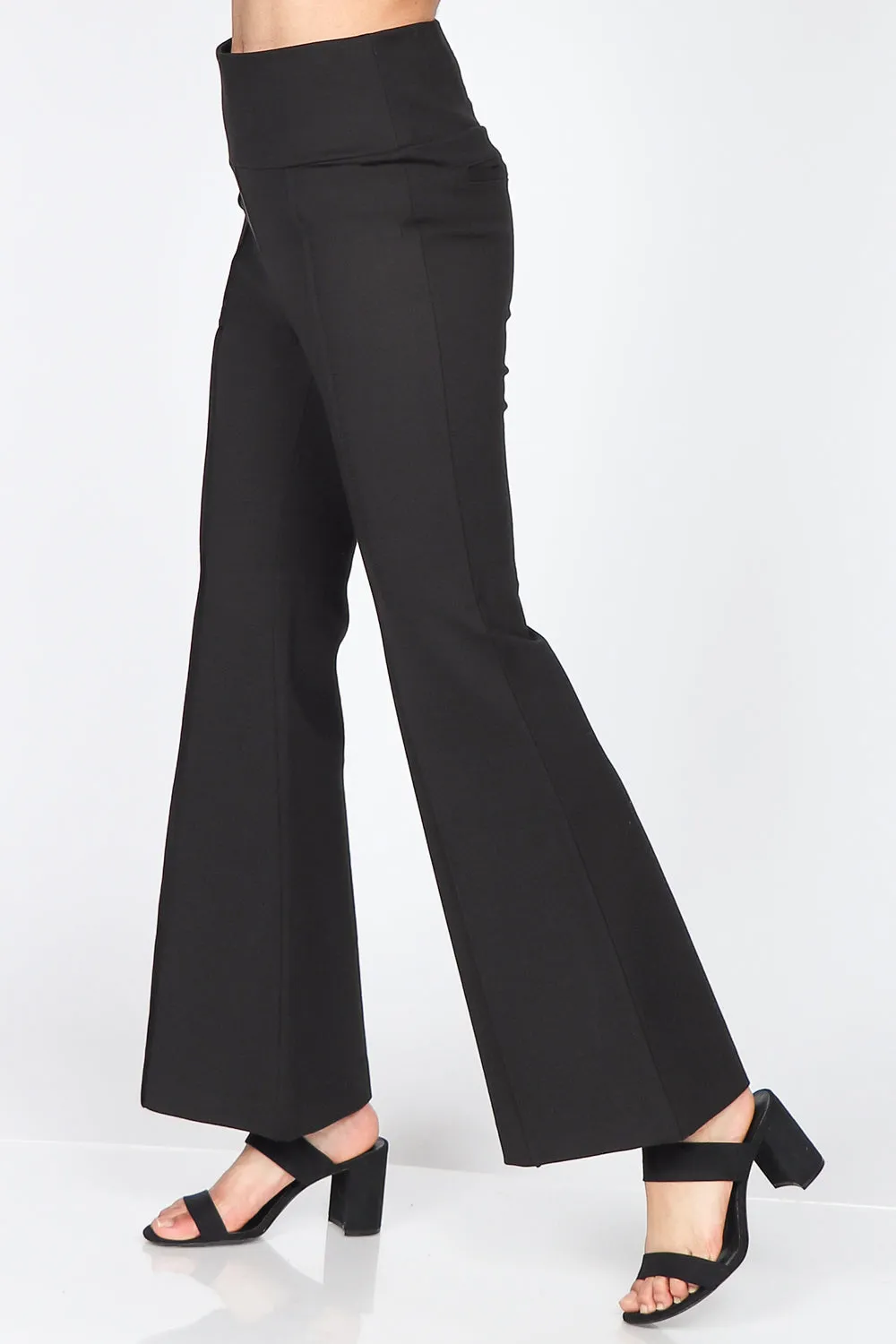 High Waist Ponte Bell Bottom Pants