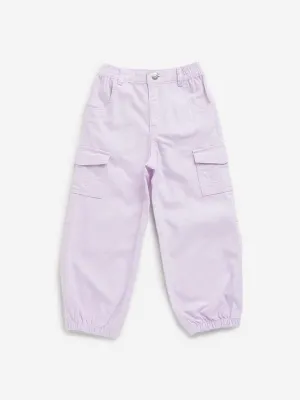 HOP Kids Lilac Cargo-Style Mid Rise Joggers